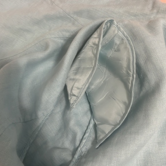 Ellen Tracy Light Blue Linen Blend Top Size 16 - Picture 7 of 12